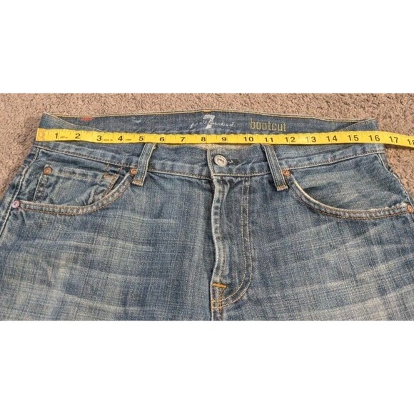 7 For All Manking Bootcut Blue Denim Jeans Made in USA Men's 32x32 - Picture 4 of 5